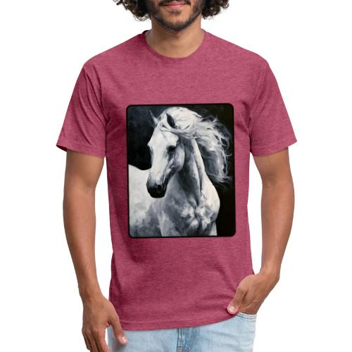 White Horse Oil Painting Design - Unisex Poly/Cotton T-Shirt