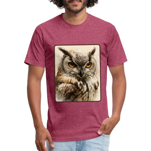 Great Horned Owl Watercolor Design - Unisex Poly/Cotton T-Shirt