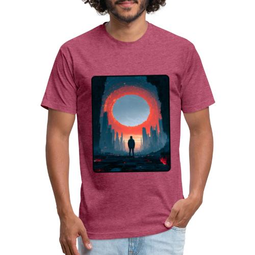 Cosmic Portal Future City Design - Unisex Poly/Cotton T-Shirt