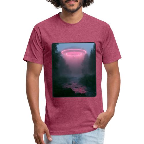 Neon UFO Forest River Design - Unisex Poly/Cotton T-Shirt