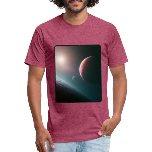 Deep Space Planet Horizon Art - Unisex Poly/Cotton T-Shirt