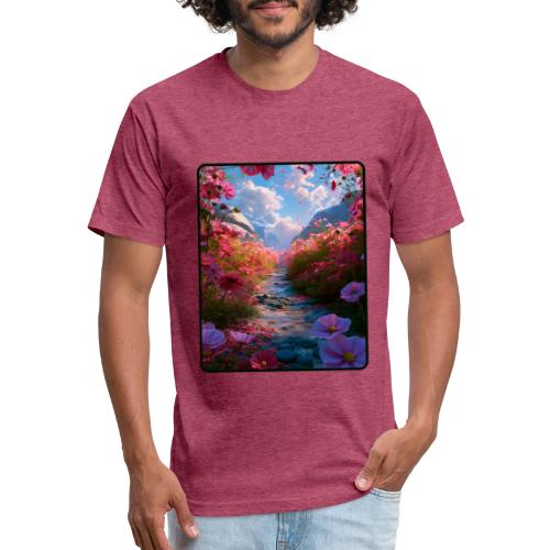 Dreamy Cosmos Valley Landscape Art - Unisex Poly/Cotton T-Shirt