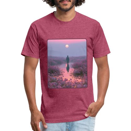 Ethereal Sunset Flower Field Art - Unisex Poly/Cotton T-Shirt