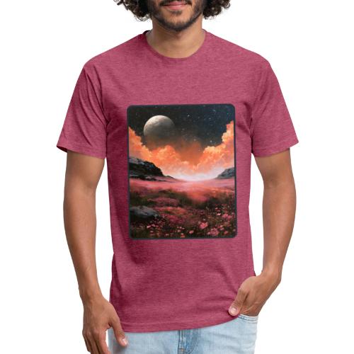 Moonlit Fantasy Flower Landscape - Unisex Poly/Cotton T-Shirt