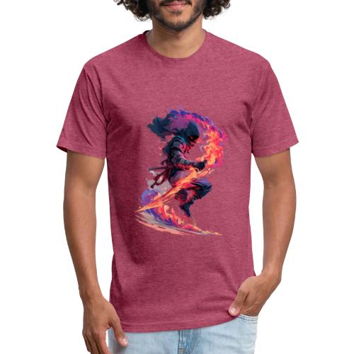 Flaming Ninja Warrior Fantasy Design - Unisex Poly/Cotton T-Shirt