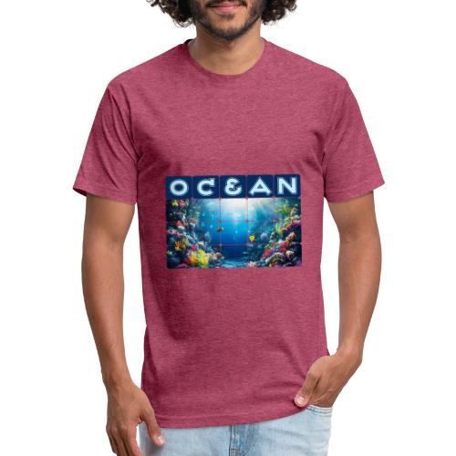 Ocean: Neon Reef Glow - Unisex Poly/Cotton T-Shirt