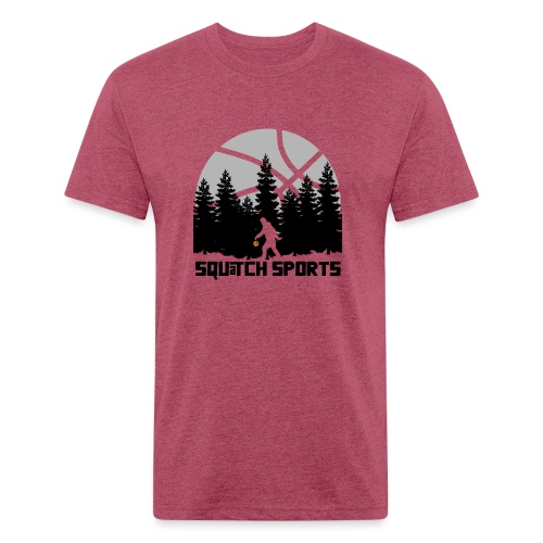 Squatch Scene Black - Men’s Fitted Poly/Cotton T-Shirt