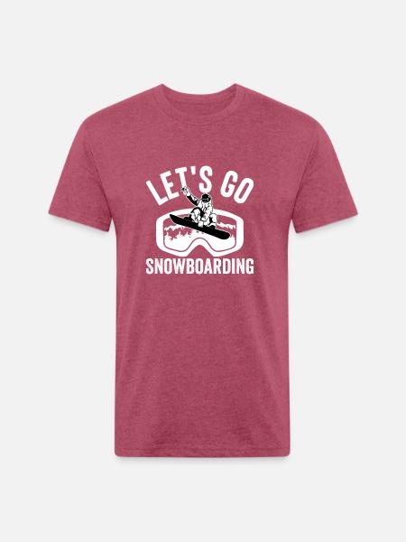 Let´s go Snowboarding - Unisex Poly/Cotton T-Shirt - heather burgundy