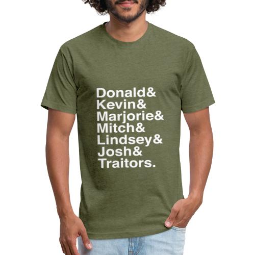 Republican Traitors Name Stack - Fitted Cotton/Poly T-Shirt by Next Level