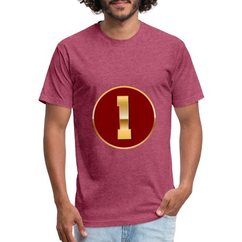 Number 1 in Gold Varsity Font - Unisex Poly/Cotton T-Shirt