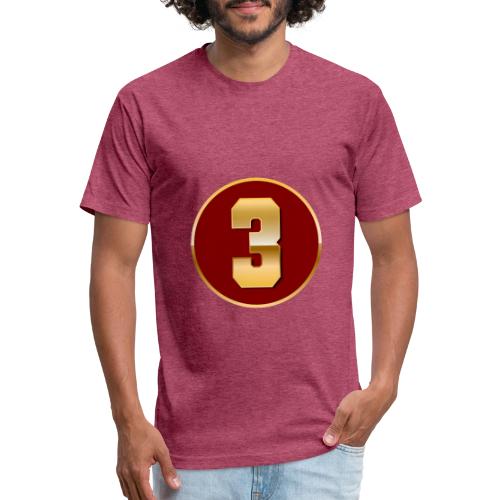 Number 3 in Gold Varsity Font - Unisex Poly/Cotton T-Shirt