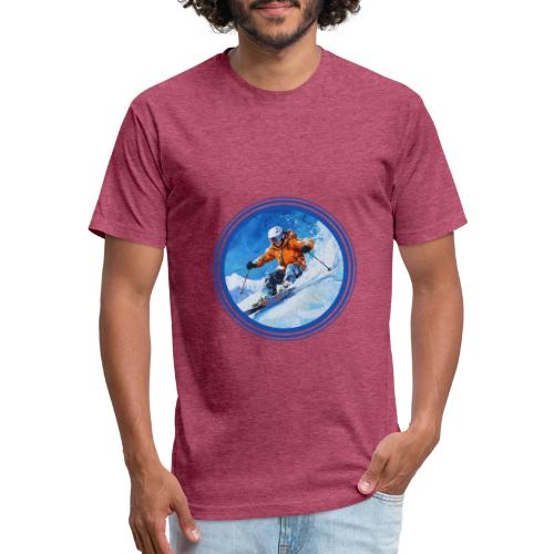 Skiing: On the Edge - Unisex Poly/Cotton T-Shirt