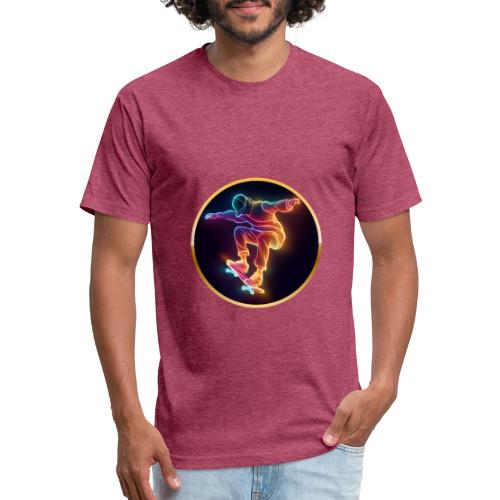 Skateboarding: Midnight Neon Skater - Unisex Poly/Cotton T-Shirt