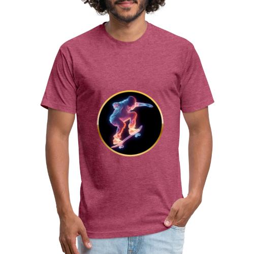Skateboarding: Neon Skate Orbit - Unisex Poly/Cotton T-Shirt