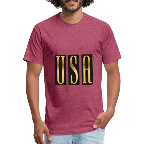 USA Gold Monolith - Unisex Poly/Cotton T-Shirt