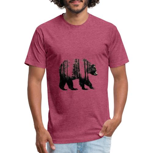 Evergreen Bear Silhouette - Unisex Poly/Cotton T-Shirt