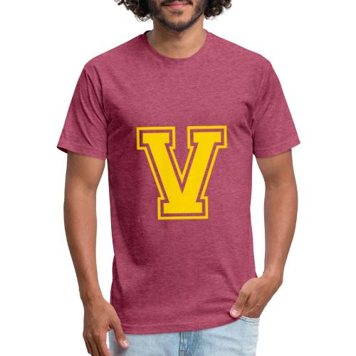 Letter V – Capital Athletic Alphabet Monogram - Unisex Poly/Cotton T-Shirt