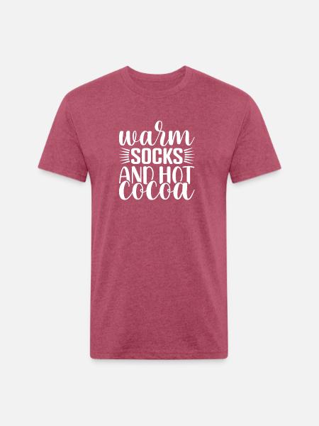 Warm Socks and Hot Cocoa - Unisex Poly/Cotton T-Shirt - heather burgundy