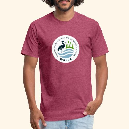 Circular Logo With Text - Men’s Fitted Poly/Cotton T-Shirt