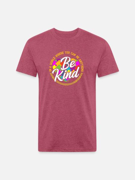 Be Anything Be Kind Flower - Unisex Poly/Cotton T-Shirt - heather burgundy