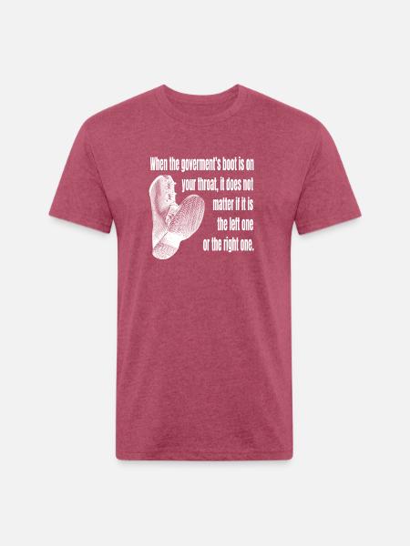 When The Governments Boot - Unisex Poly/Cotton T-Shirt - heather burgundy