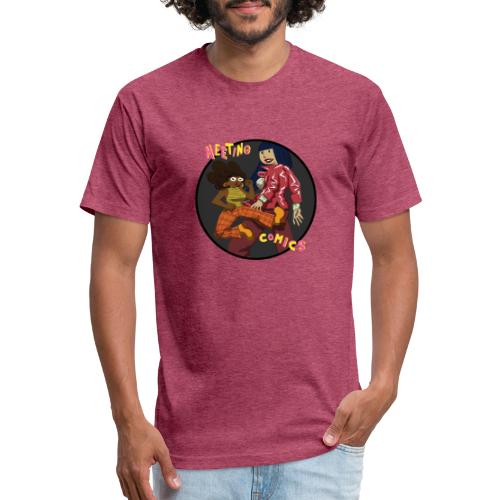 MEETING COMICS TINA AND ELLIE - Men’s Fitted Poly/Cotton T-Shirt