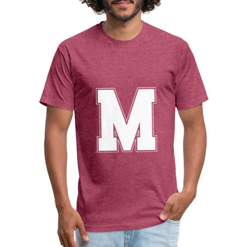 White Letter M – Varsity Alphabet Monogram - Unisex Poly/Cotton T-Shirt