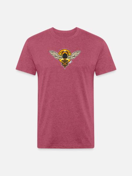 Sunlit Hornet Emblem - Unisex Poly/Cotton T-Shirt - heather burgundy
