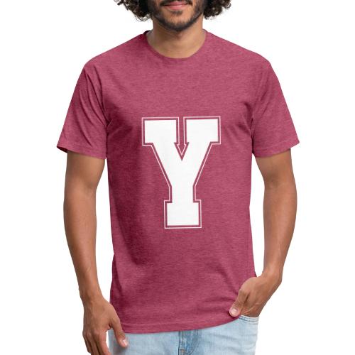 White Letter Y – Varsity Alphabet Monogram - Unisex Poly/Cotton T-Shirt