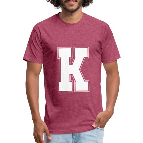 White Letter K – Varsity Alphabet Monogram - Unisex Poly/Cotton T-Shirt