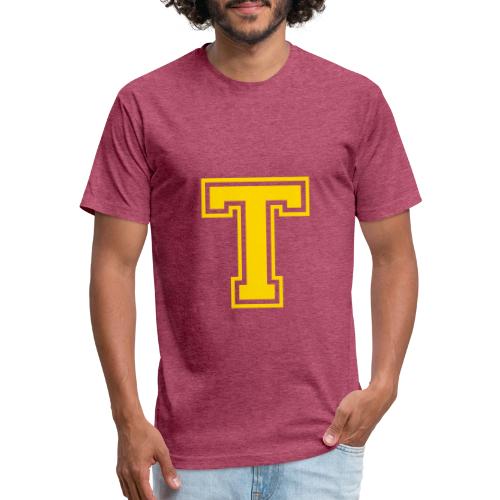 Letter T – Capital Athletic Alphabet Monogram - Unisex Poly/Cotton T-Shirt