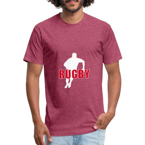 Bold Rugby Action Silhouette - Unisex Poly/Cotton T-Shirt