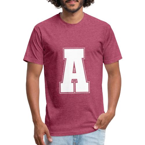 White Letter A – Varsity Alphabet Monogram - Unisex Poly/Cotton T-Shirt