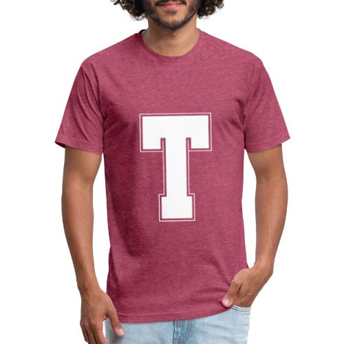 White Letter T – Varsity Alphabet Monogram - Unisex Poly/Cotton T-Shirt