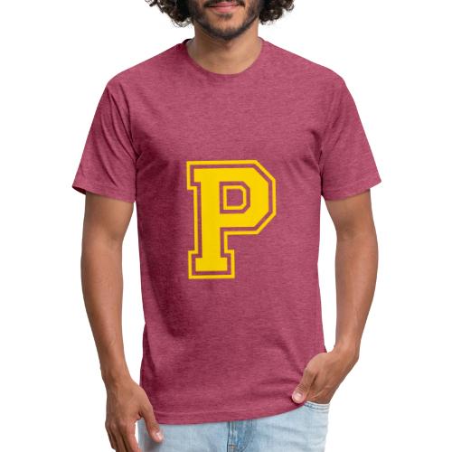 Letter P – Capital Athletic Alphabet Monogram - Unisex Poly/Cotton T-Shirt