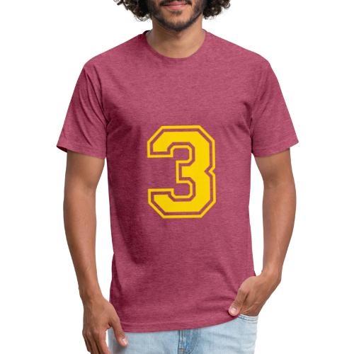 Number 3 in a classic athletic collegiate font - Unisex Poly/Cotton T-Shirt