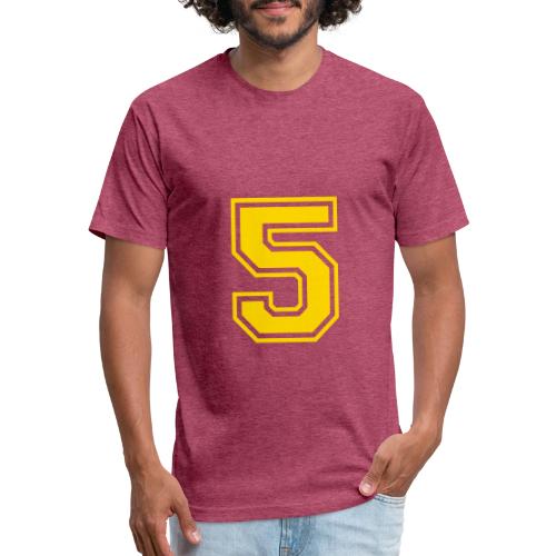 Number 5 in a classic athletic collegiate font - Unisex Poly/Cotton T-Shirt