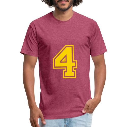 Number 4 in a classic athletic collegiate font - Unisex Poly/Cotton T-Shirt
