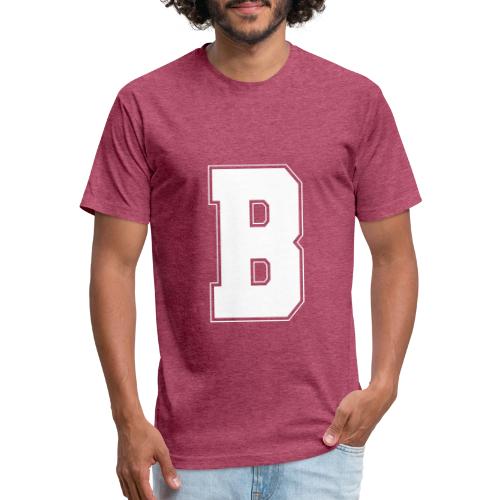 White Letter B – Varsity Alphabet Monogram - Unisex Poly/Cotton T-Shirt