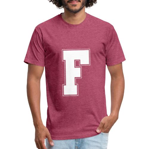 White Letter F – Varsity Alphabet Monogram - Unisex Poly/Cotton T-Shirt