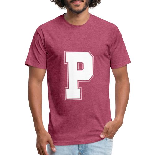 White Letter P – Varsity Alphabet Monogram - Unisex Poly/Cotton T-Shirt