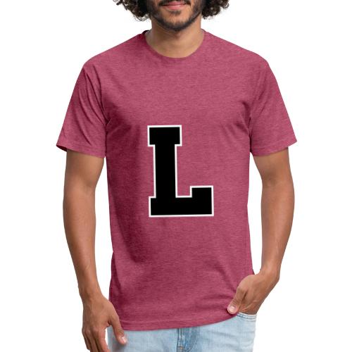 Varsity Letter L Athletic Monogram - Unisex Poly/Cotton T-Shirt