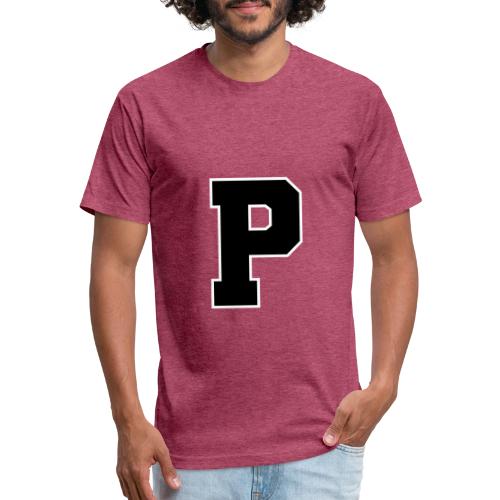 Varsity Letter P Athletic Alphabet Design - Unisex Poly/Cotton T-Shirt