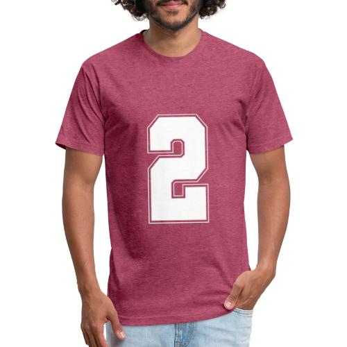 White Number 2 – Varsity Font - Unisex Poly/Cotton T-Shirt