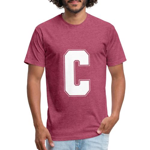 White Letter C – Varsity Alphabet Monogram - Unisex Poly/Cotton T-Shirt