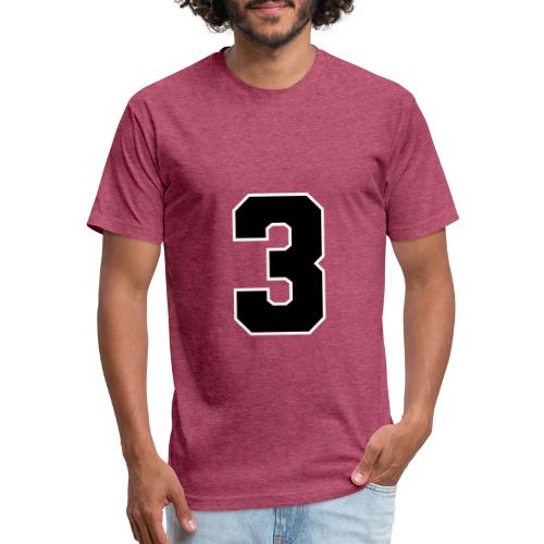 Varsity Number 3 Athletic Font - Unisex Poly/Cotton T-Shirt