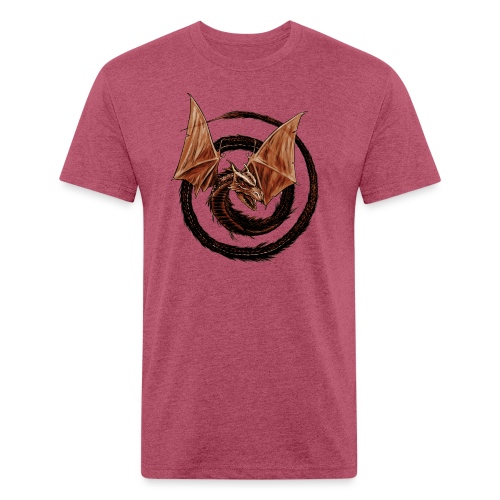 Spiral Dragon - Fitted Cotton/Poly T-Shirt by Next Level