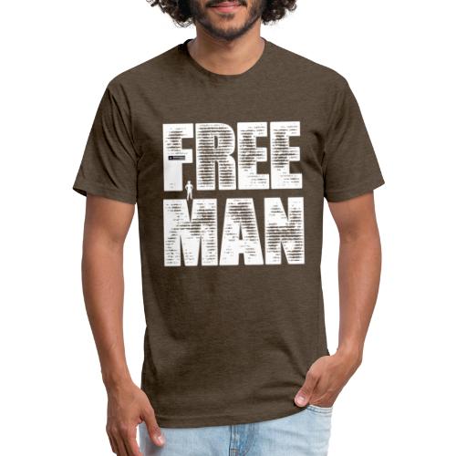 FREE MAN - White Graphic - Fitted Cotton/Poly T-Shirt by Next Level