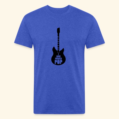 I Love Power Pop Guitar - Fitted Cotton/Poly T-Shirt by Next Level