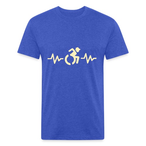 Wheelchair heartbeat, for wheelchair users # - Fitted Cotton/Poly T-Shirt by Next Level